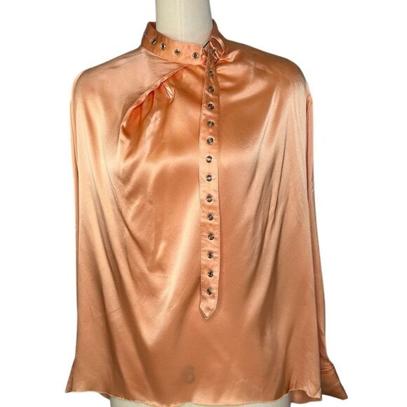 Marques Almeida Silk Belted Collar Long Sleeve Blouse | Size S - Picture 4 of 11